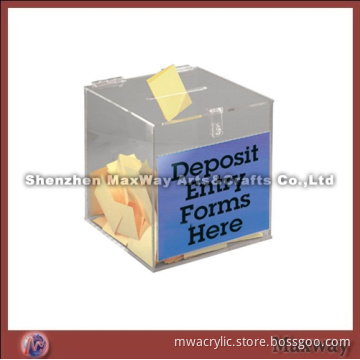 Clear Cubical Fashional Acrylic/Perspex Ballot/Suggestion Box